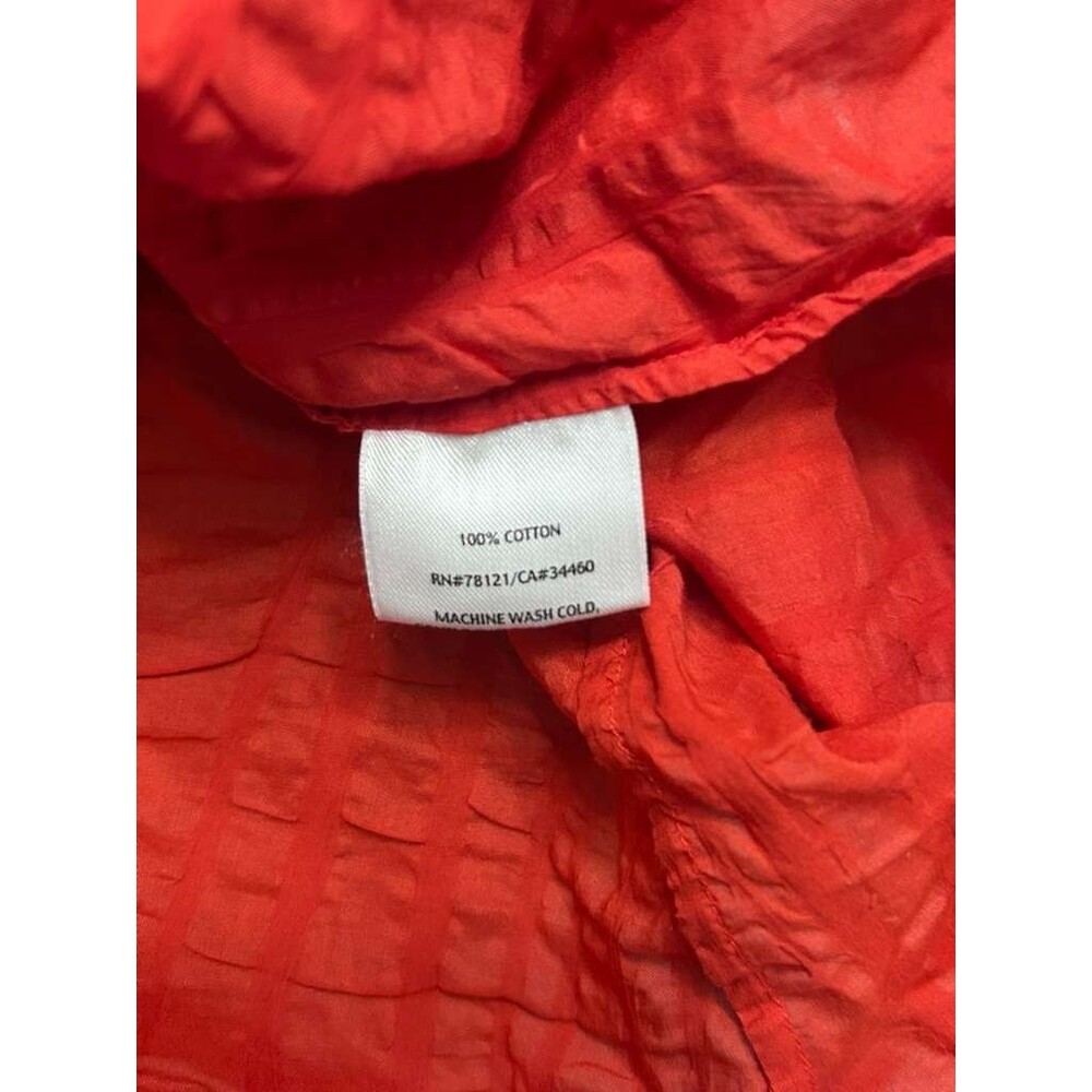 Eileen Fisher Button Down Blouse Women's 1X Orange Long Sleeves - Picture 5 of 7